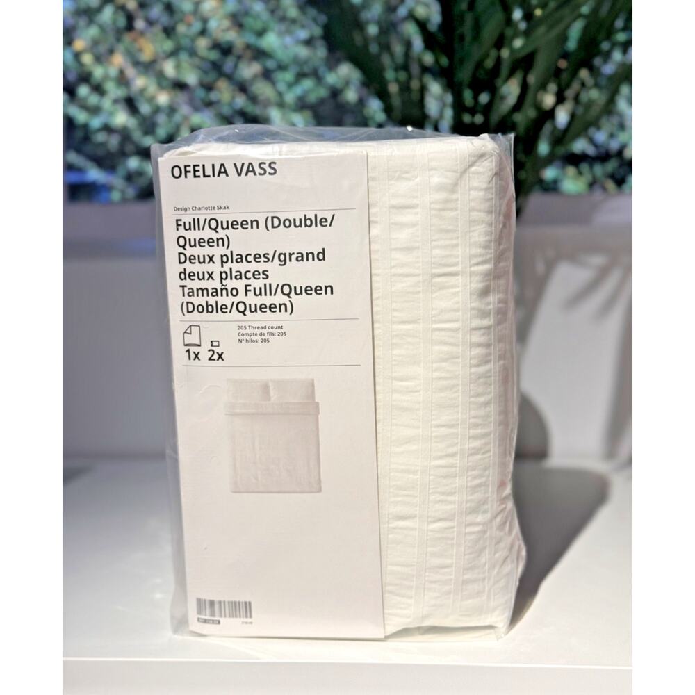 IKEA OFELIA VASS Duvet Cover Set White Full/Queen